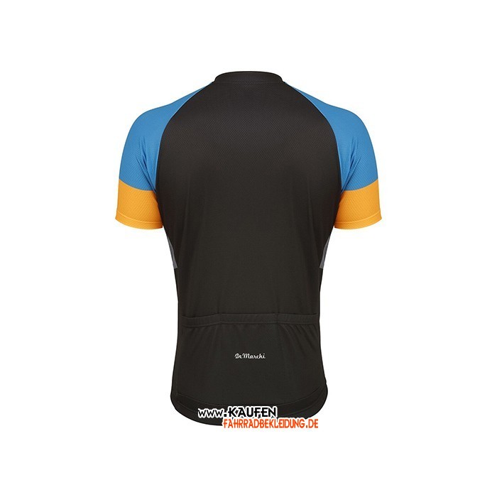 2021 De Marchi Kurzarmtrikot und Kurze Tragerhose Gelb Blau Grau